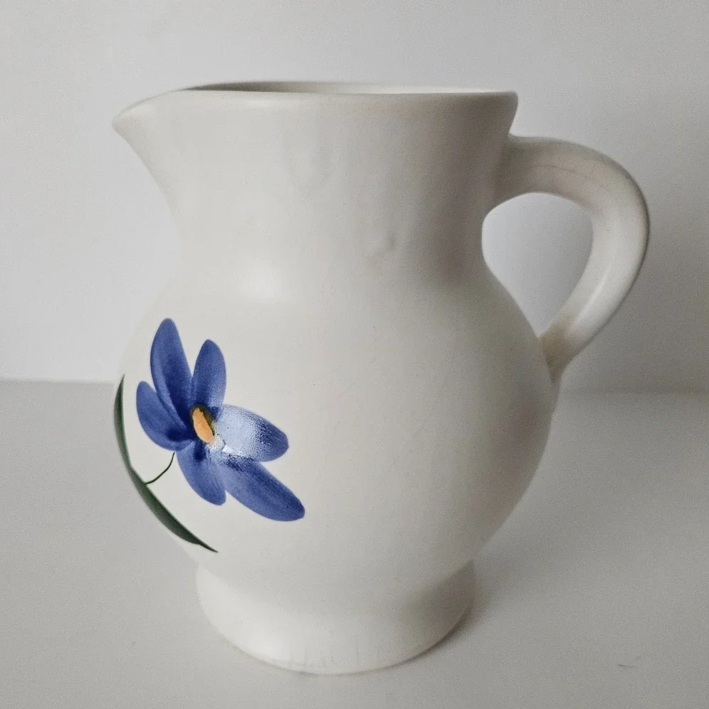 VTG MCM Pottery Pitcher Vase Poteries du Marais France Cottage French Provincial